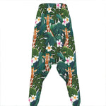 Tropical Giraffe Pattern Print Hammer Pants