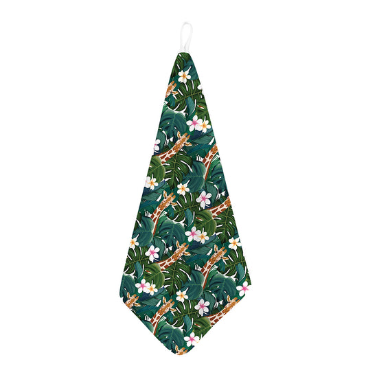 Tropical Giraffe Pattern Print Hand Towel