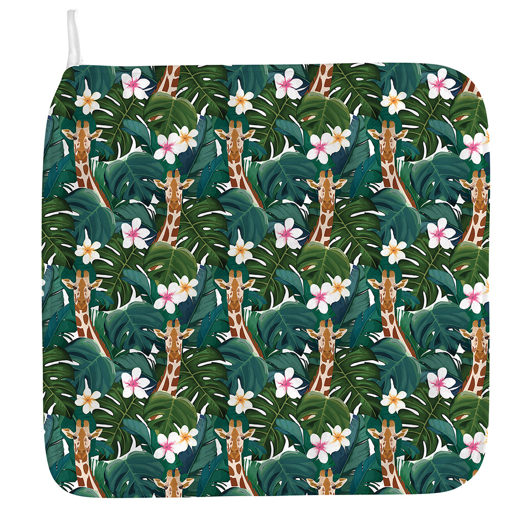 Tropical Giraffe Pattern Print Hand Towel