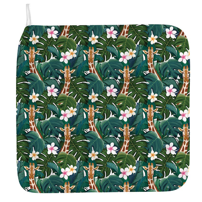 Tropical Giraffe Pattern Print Hand Towel