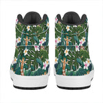 Tropical Giraffe Pattern Print High Top Leather Sneakers