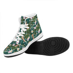 Tropical Giraffe Pattern Print High Top Leather Sneakers