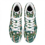 Tropical Giraffe Pattern Print High Top Leather Sneakers