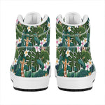Tropical Giraffe Pattern Print High Top Leather Sneakers
