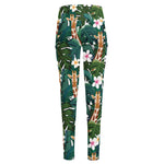 Tropical Giraffe Pattern Print High-Waisted Pocket Leggings