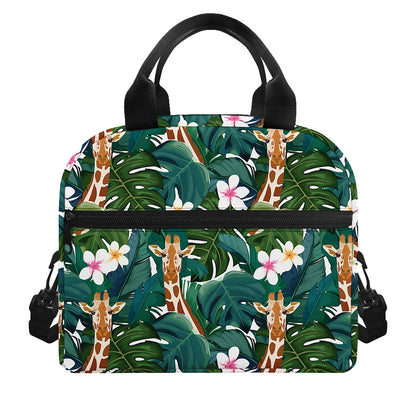 Tropical Giraffe Pattern Print Insulated Lunch Bag