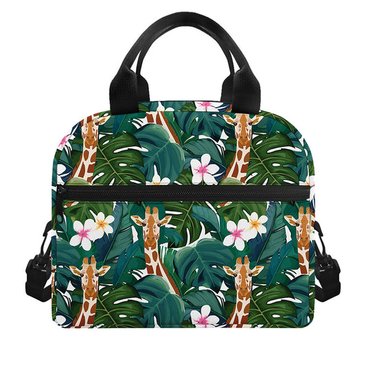Tropical Giraffe Pattern Print Insulated Lunch Bag