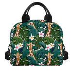 Tropical Giraffe Pattern Print Insulated Lunch Bag