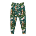 Tropical Giraffe Pattern Print Jogger Pants