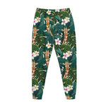 Tropical Giraffe Pattern Print Jogger Pants