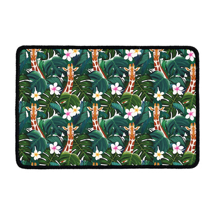 Tropical Giraffe Pattern Print Kitchen Mat