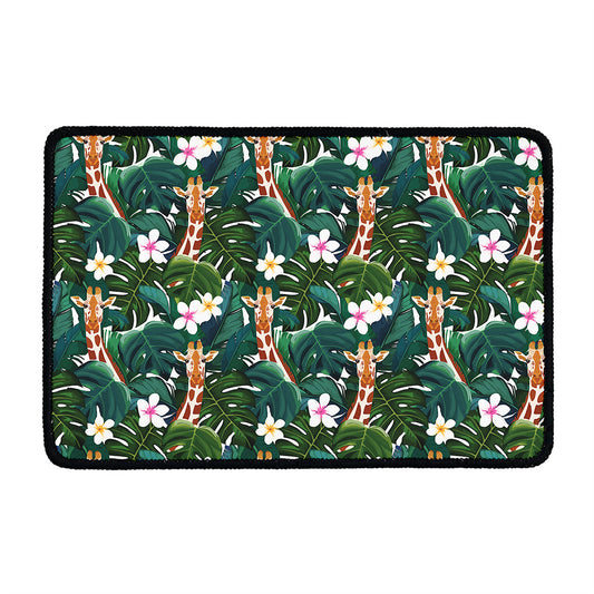 Tropical Giraffe Pattern Print Kitchen Mat