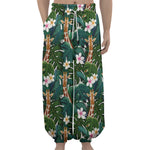 Tropical Giraffe Pattern Print Lantern Pants
