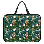 Tropical Giraffe Pattern Print Laptop Sleeve With Handle