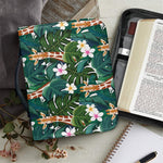 Tropical Giraffe Pattern Print Leather Bible Cover