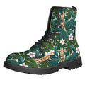Tropical Giraffe Pattern Print Lace-Up Boots