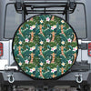 Tropical Giraffe Pattern Print Leather Spare Tire Cover