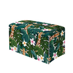 Tropical Giraffe Pattern Print Leather Tissue Box Cover