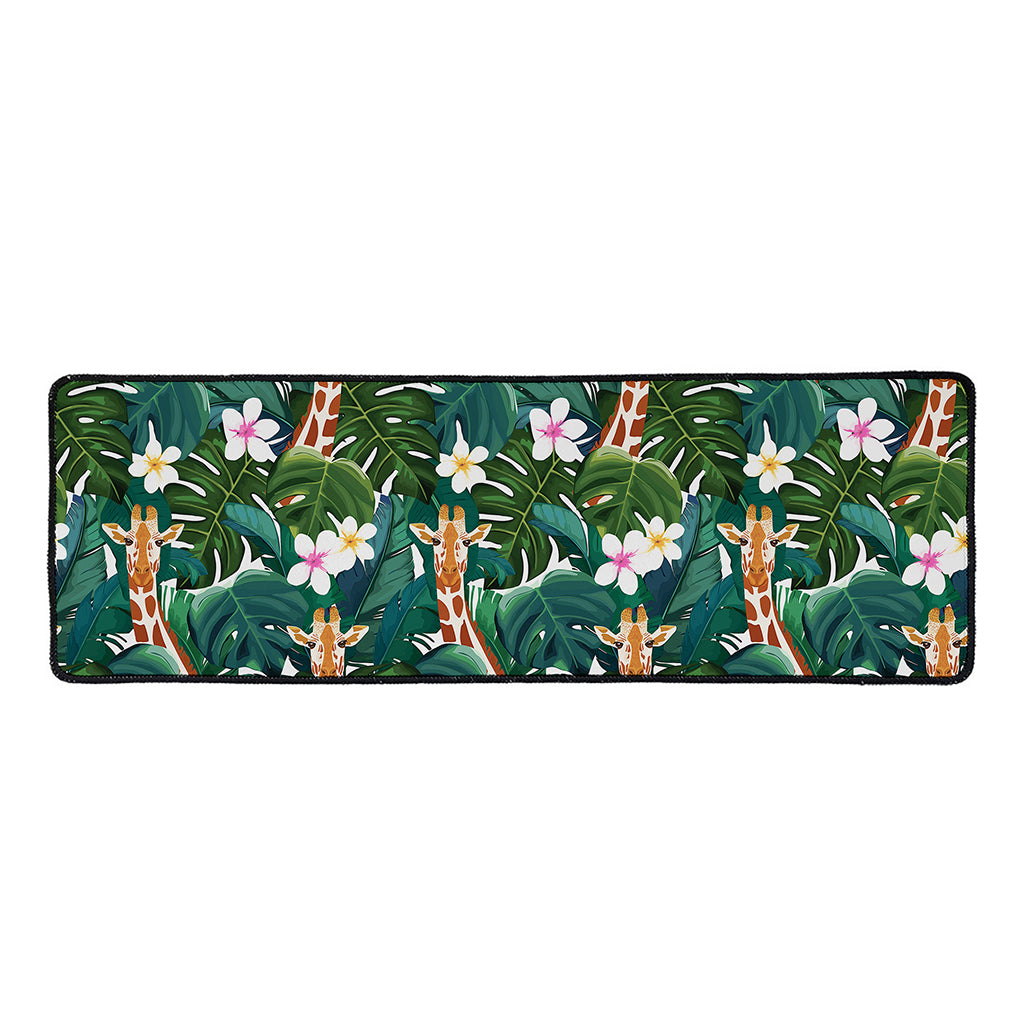 Tropical Giraffe Pattern Print Long Kitchen Mat