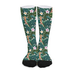 Tropical Giraffe Pattern Print Long Socks