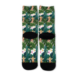 Tropical Giraffe Pattern Print Long Socks