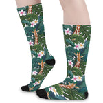 Tropical Giraffe Pattern Print Long Socks