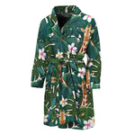 Tropical Giraffe Pattern Print Men's Bathrobe