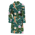 Tropical Giraffe Pattern Print Men's Bathrobe