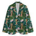 Tropical Giraffe Pattern Print Men's Blazer