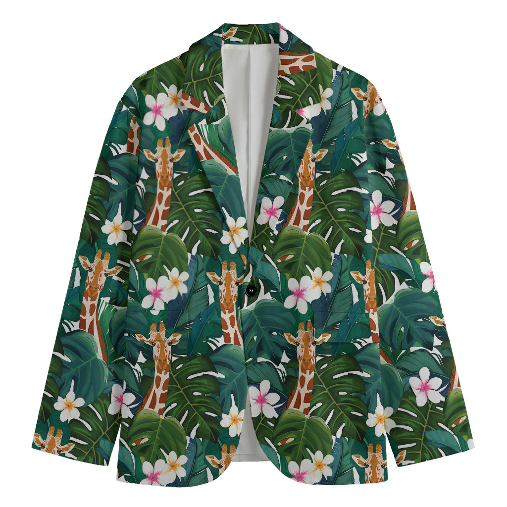 Tropical Giraffe Pattern Print Men's Blazer