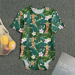 Tropical Giraffe Pattern Print Men's Bodysuit