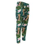 Tropical Giraffe Pattern Print Men's Compression Pants