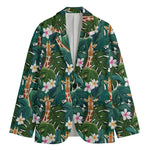 Tropical Giraffe Pattern Print Men's Cotton Blazer