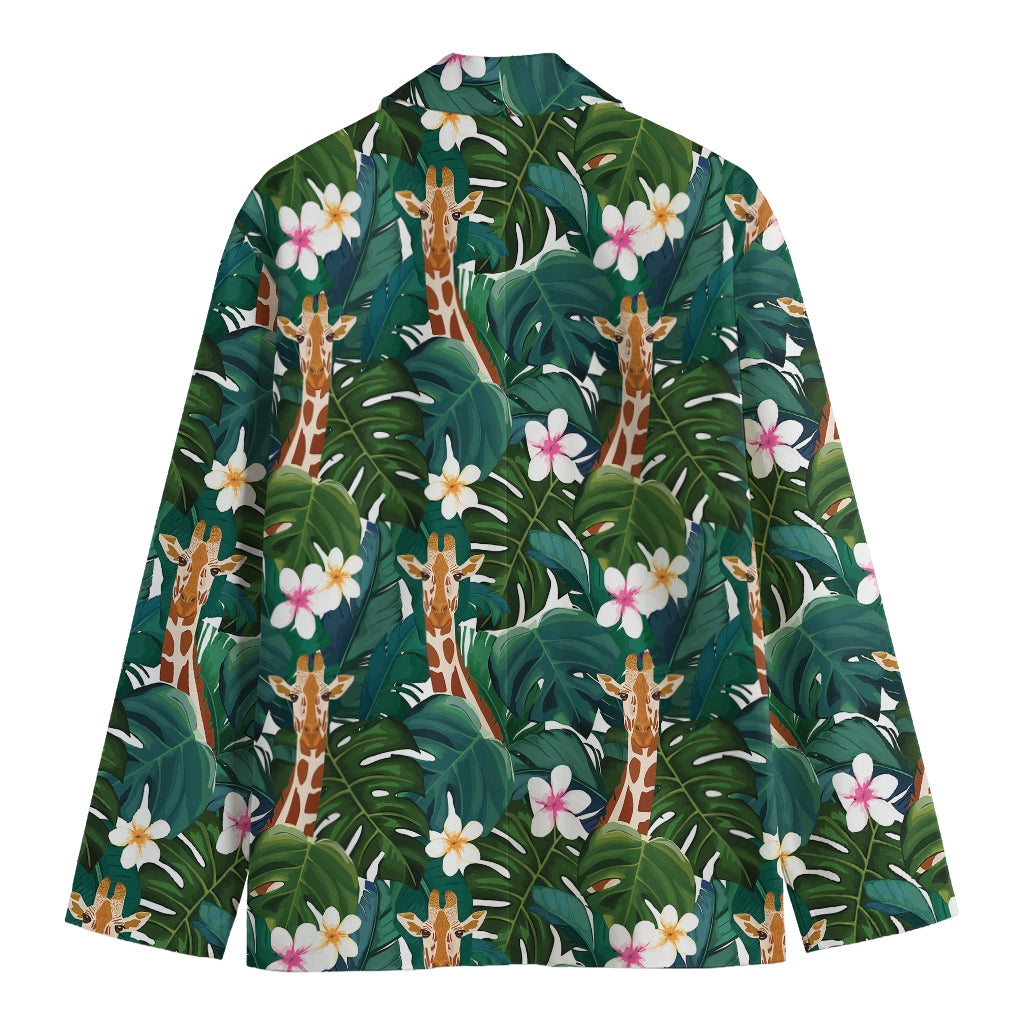 Tropical Giraffe Pattern Print Men's Cotton Blazer