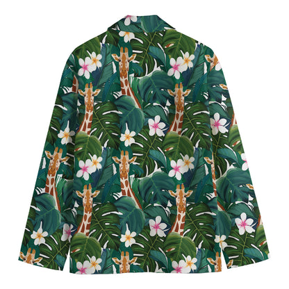 Tropical Giraffe Pattern Print Men's Cotton Blazer