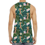 Tropical Giraffe Pattern Print Men's Muscle Tank Top