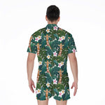 Tropical Giraffe Pattern Print Men's Rompers