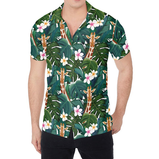 Tropical Giraffe Pattern Print Men's Shirt