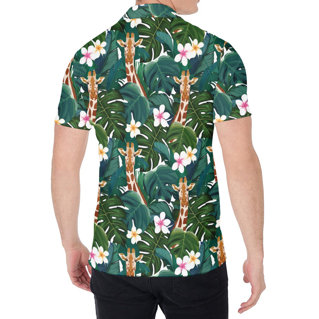 Tropical Giraffe Pattern Print Men's Shirt