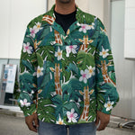 Tropical Giraffe Pattern Print Men's Shirt Jacket