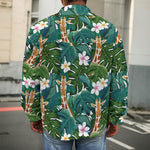 Tropical Giraffe Pattern Print Men's Shirt Jacket