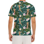 Tropical Giraffe Pattern Print Men's Short Sleeve Rash Guard