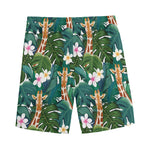 Tropical Giraffe Pattern Print Men's Sports Shorts