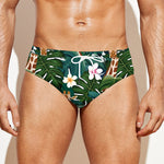 Tropical Giraffe Pattern Print Men's Swim Briefs