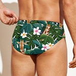 Tropical Giraffe Pattern Print Men's Swim Briefs
