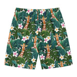 Tropical Giraffe Pattern Print Men's Swim Trunks