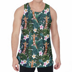 Tropical Giraffe Pattern Print Men's Velvet Tank Top