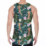 Tropical Giraffe Pattern Print Men's Velvet Tank Top