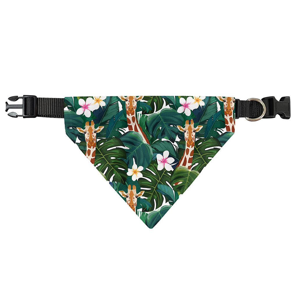 Tropical Giraffe Pattern Print Over The Collar Dog Bandana