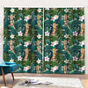 Tropical Giraffe Pattern Print Pencil Pleat Curtains